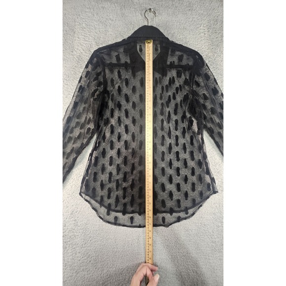 Hot Topic Coffin Blouse Womens S Black Sheer Gothic Dark Fairy Witchy Whimsygoth - Picture 8 of 12